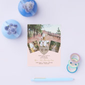 Rustic Houten Gegraveerd Hart FOTOCOLLAGE  Uitnodi Flyer (Enkel)