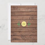 Rustic Houten Hoofd Pers Lemon Bruiloftsfeest Kaart (Achterkant)