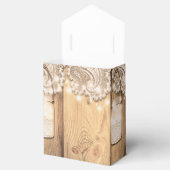 Rustic Houten Kant en Verlichte Mason Jar Bruiloft Bedankdoosjes (Geopend)