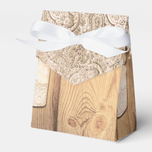 Rustic Houten Kant en Verlichte Mason Jar Bruiloft Bedankdoosjes (Voorkant Zijde)