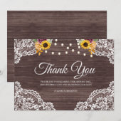 Rustic houten kant herfst dankkaart bedankkaart (Voorkant / Achterkant)