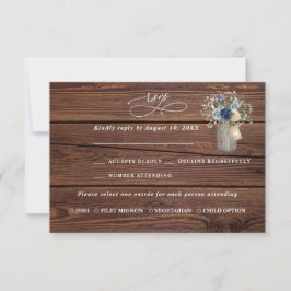 Rustic Houten Metselaars Pot Huwelijks RSVP Kaart