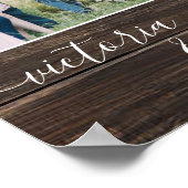 Rustic houten moderne trouwfoto afbeelding Welkom Poster (Hoek)