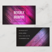 Rustic houten roze versiering vignette visitekaartje (Voorkant / Achterkant)