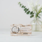 Rustic Houten Timmervak Logo en QR Code Visitekaartje (Staand voorkant)