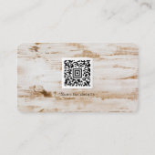 Rustic Houten Timmervak Logo en QR Code Visitekaartje (Achterkant)