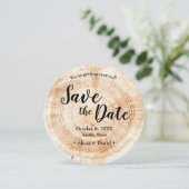 Rustic HOUTEN trouwfoto Save the date Kaart (Staand voorkant)