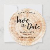 Rustic HOUTEN trouwfoto Save the date Kaart (Voorkant)