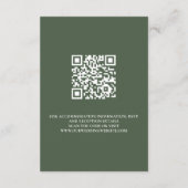 Rustic houten trouwkaart botanische details QR-cod Informatiekaartje (Achterkant)