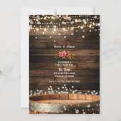 Rustic Houten Vat & Lichtjes Baby's Adem Kerstmis Kaart (Achterkant)