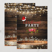 Rustic Houten Vat & Lichtjes Baby's Adem Kerstmis Kaart (Voorkant / Achterkant)