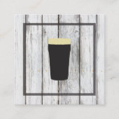Rustic houten vierkant element | Bier Expert Vierkante Visitekaartje (Voorkant)