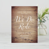 Rustic houten wijzig de datum uitgesteld schrift save the date (Staand voorkant)