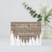 Rustic Houten Winter Dennenboom Bedankkaart (Staand voorkant)