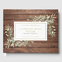 Rustic Houtgroen In Liefdevolle Herinnering Funera Gastenboek