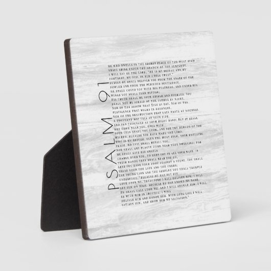 Rustic Houtstructuur Psalm 91 Bord Fotoplaat (Voorkant)