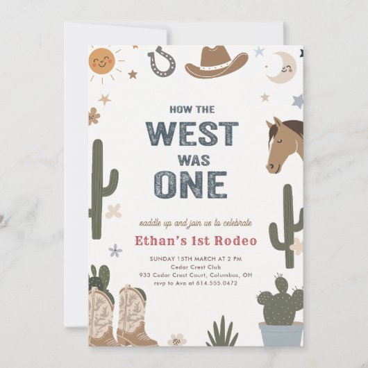 Rustic How The West Was One Cowboy 1st Birthday Kaart (Voorkant)