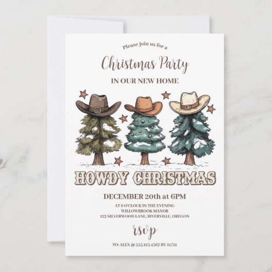 Rustic Howdy Christmas Cowboy Pet Kaart (Voorkant)