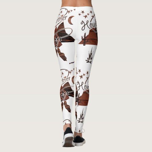 Rustic Howdy Partner Cowboy Leggings (Achterkant)
