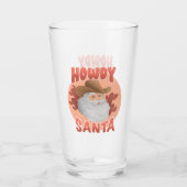Rustic Howdy Santa Westerne Cowboy kerst Glas (Achterkant)