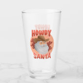 Rustic Howdy Santa Westerne Cowboy kerst Glas (Voorkant)