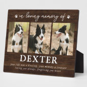 Rustic huisdier-herdenkingsplaquette met 3 foto's fotoplaat (Zijkant)
