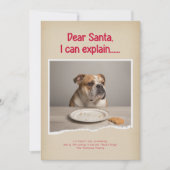 Rustic Humorous Funny Bulldog Pet Photo Christmas Feestdagenkaart (Voorkant)