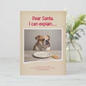 Rustic Humorous Funny Bulldog Pet Photo Christmas Feestdagenkaart (Staand voorkant)