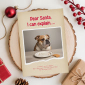 Rustic Humorous Funny Bulldog Pet Photo Christmas Feestdagenkaart
