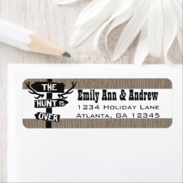 Rustic Hunt is over Barnwood Return Address Etiket