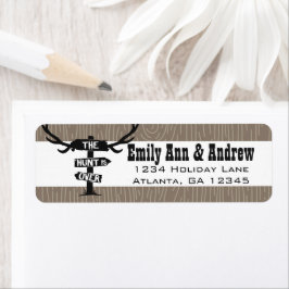 Rustic Hunt is over Barnwood Return Address Etiket