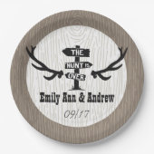 Rustic Hunt is Over Boerderij hout Papieren Bordje (Voorkant)