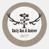 Rustic Hunt is over hartvorm Sparen de Dadingszege Ronde Sticker (Voorkant)