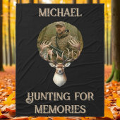 Rustic Hunter Deer Antler Memories Photo Fleece Deken