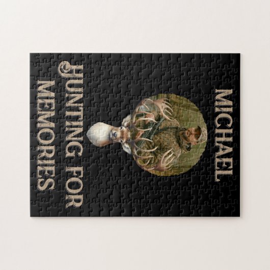 Rustic Hunter Deer Antler Memories Photo Legpuzzel (Horizontaal)