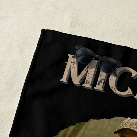 Rustic Hunter Deer Antler Outdoors Man Photo Strandlaken (In situ)