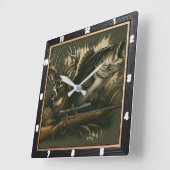 Rustic Hunting Wildlife Display Vierkante Klok (Hoek)