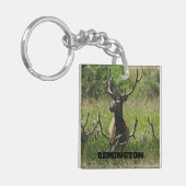 Rustic Hunting Wildlife Elk Deer Sleutelhanger (Voorkant Links)