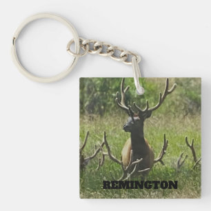 Rustic Hunting Wildlife Elk Deer Sleutelhanger