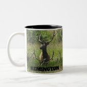 Rustic Hunting Wildlife Elk Deer Tweekleurige Koffiemok (Links)