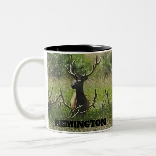 Rustic Hunting Wildlife Elk Deer Tweekleurige Koffiemok (Links)