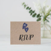 Rustic Huwelijk | Kraft Monogram Keuze Eten RSVP Briefkaart (Staand voorkant)