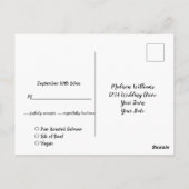 Rustic Huwelijk | Kraft Monogram Keuze Eten RSVP Briefkaart (Achterkant)