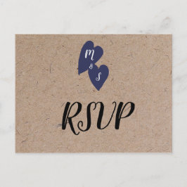 Rustic Huwelijk | Kraft Monogram Keuze Eten RSVP Briefkaart