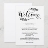 Rustic huwelijksweekend welkomstprogramma (Voorkant / Achterkant)