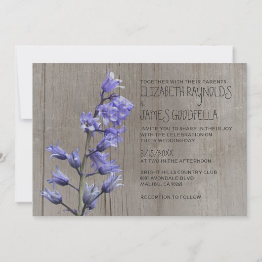 Rustic Hyacinth Wedding Invitations Kaart (Voorkant)