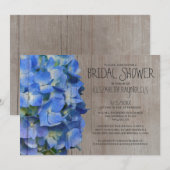 Rustic Hydrangea Bridal Shower Invitations Kaart (Voorkant / Achterkant)