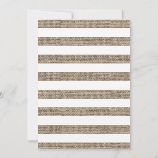 Rustic Hydrangea Burlap Stripes Vrijgezellenfeest Kaart (Achterkant)