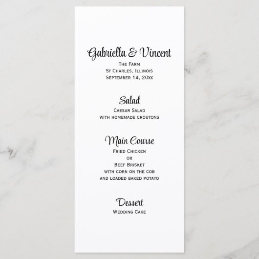 Rustic Hydrangea Cowboy Boots Western Wedding Menu (Achterkant)