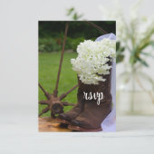 Rustic Hydrangea Cowboy Boots Western Wedding RSVP (Staand voorkant)